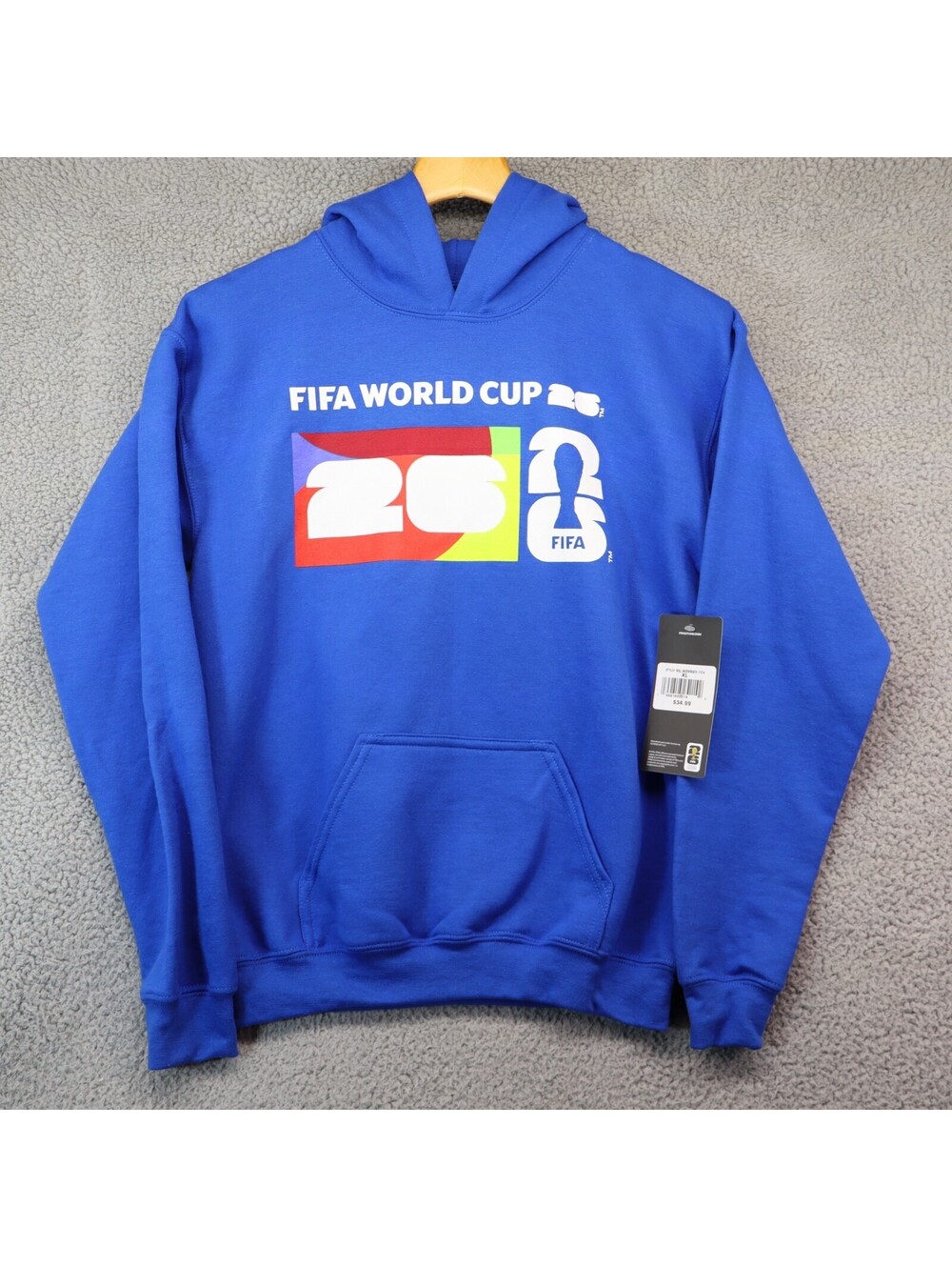 FIFA World Cup 2026 Blue Pullover Youth Hoodie Sz XL